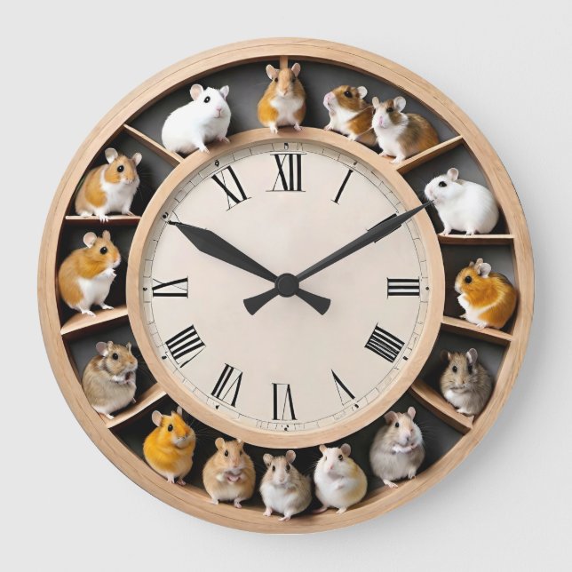 Stop! Hamster Time Large Clock (Front)