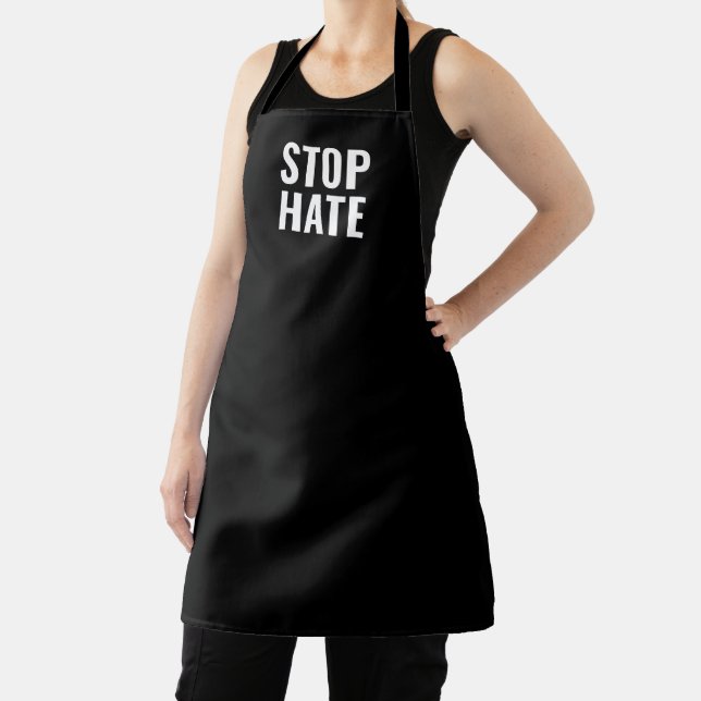 Stop Hate, black white Apron (Insitu)