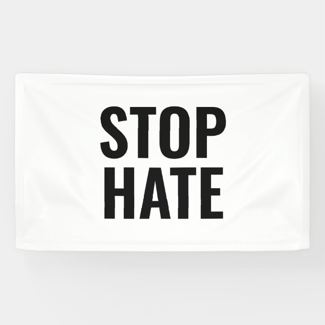 Stop Hate, black white Banner (Horizontal)