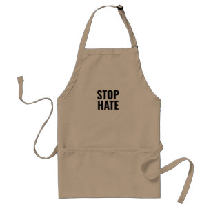 Stop Hate, black white minimalist Standard Apron