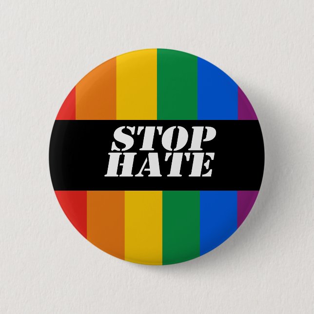 Stop Hate Bumper Sticker 6 Cm Round Badge (Front)
