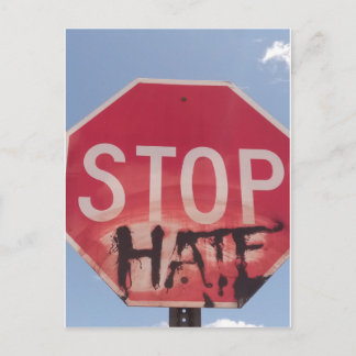 Stop Hate Closeup Postcard