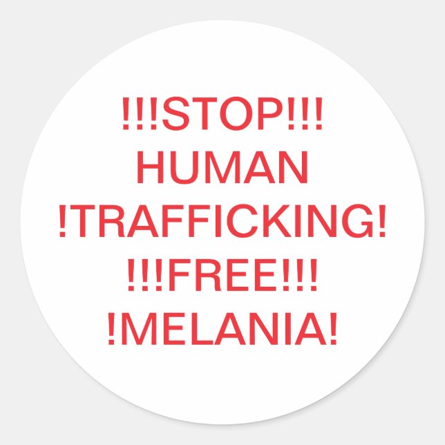 STOP HUMAN TRAFFICKING Hankamer Artjunkhaus COMIC Classic Round Sticker (Front)