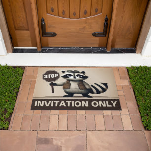 Stop, Humorvoller Waschbär für exklusive Haushalte Doormat
