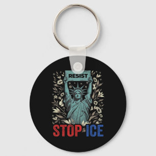 Stop Ice Funny Statue Of Liberty Boho Floral Resis Key Ring