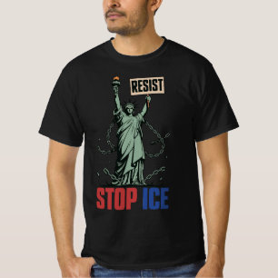 Stop ICE Funny Statue of Liberty Resist  T-Shirt