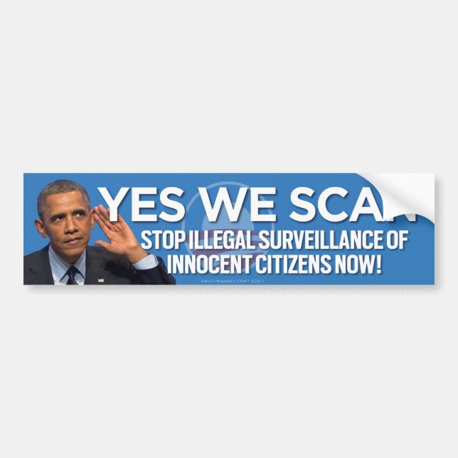 Stop Illegal Citizen Surveillance Now Bumper Sticker (Front)