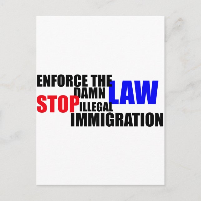 stop illegal immigration postcard (Front)