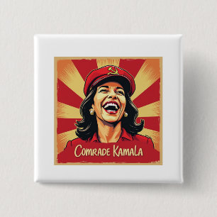 Stop Kamunism Harris Walz 2024 Comrade Kamala 15 Cm Square Badge