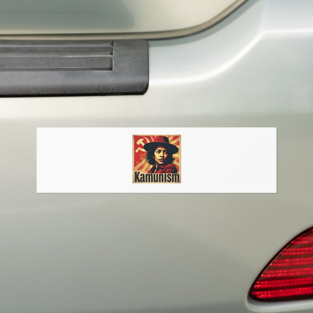 Stop Kamunism Harris Walz 2024 Comrade Kamala Bumper Sticker (On Car)