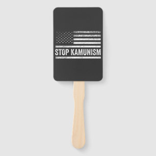 Stop Kamunism Harris Walz 2024 Comrade Kamala Hand Fan
