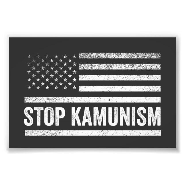 Stop Kamunism Harris Walz 2024 Comrade Kamala Photo Print (Front)