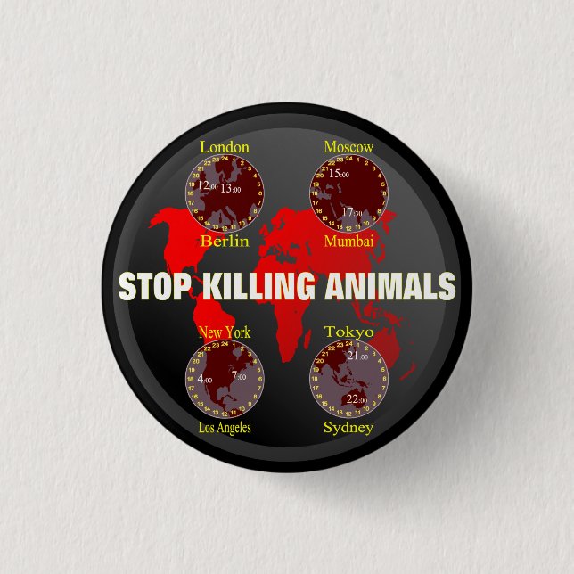Stop killing Animals 3 Cm Round Badge (Front)