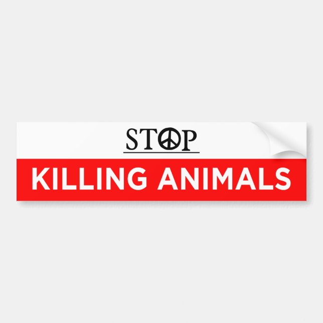 stop killing animals bumper sticker (Front)