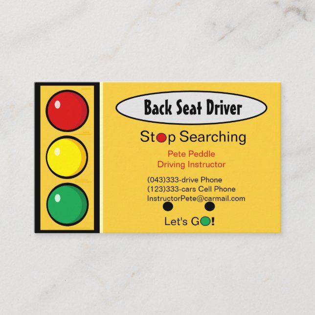 Stop Light Business Card (Front)