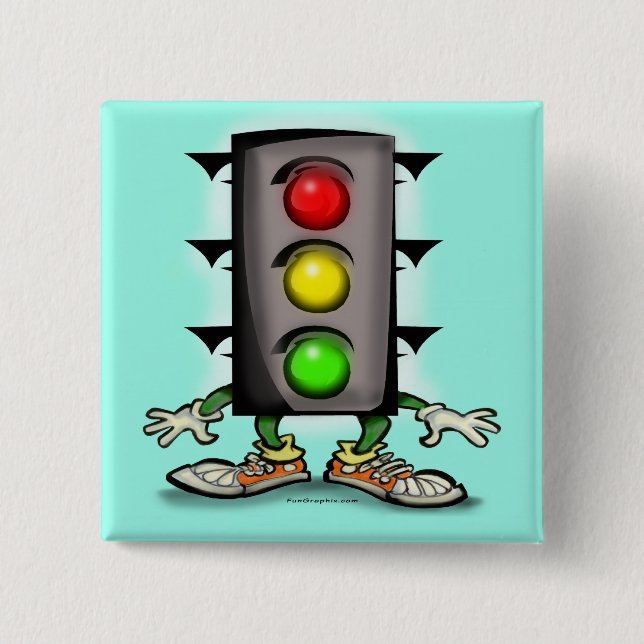 Stop Light Magnet 15 Cm Square Badge (Front)