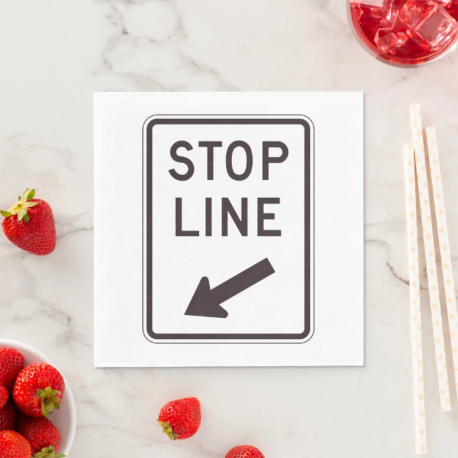 Stop Line Road Sign Napkin (Creator Uploaded)
