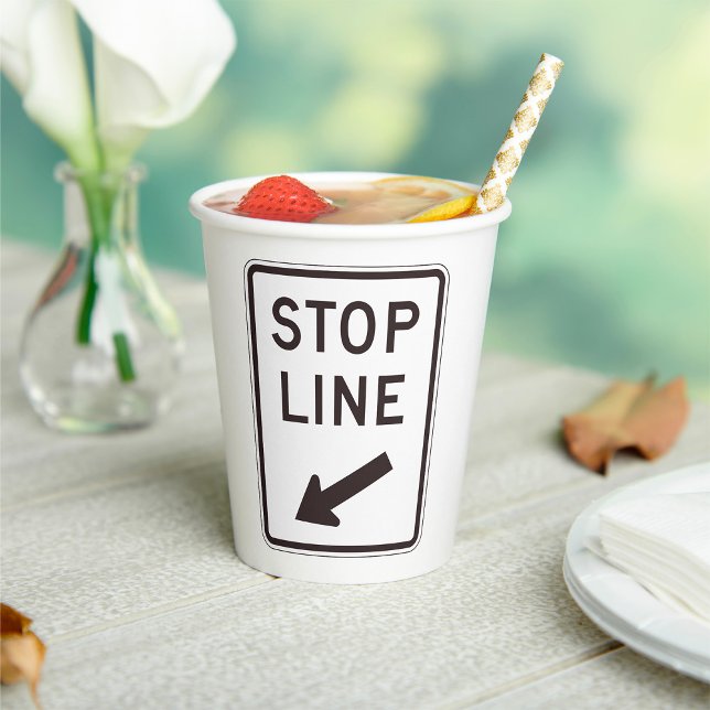 Stop Line Road Sign Paper Cups (Creator Uploaded)