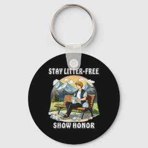 Stop Littering Nature Protection Environmental Pro Key Ring