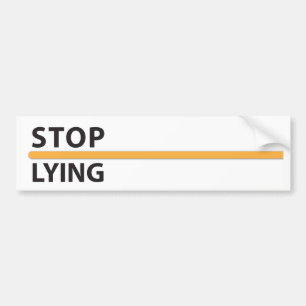 Stop Lying extender (on white) Bumper Sticker
