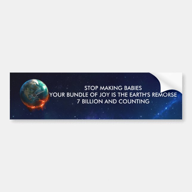 STOP MAKING BABIES BUMPER STICKER (Front)