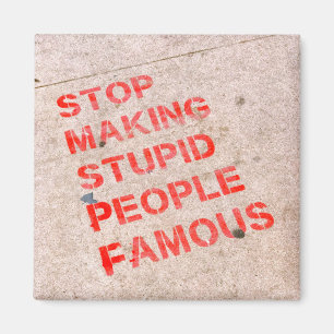 Stop Making Stupid People Famous - Funny humor Magnet