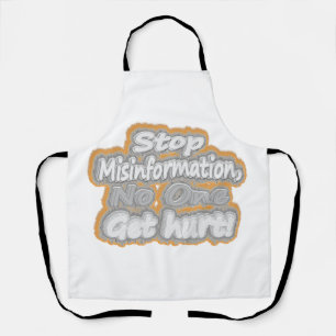 "Stop Misinformation" Cute Design. Buy Now Apron