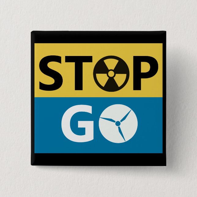 Stop Nuclear 15 Cm Square Badge (Front)