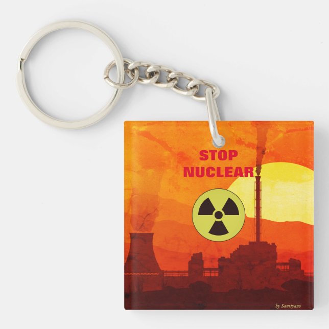 Stop Nuclear Key Ring (Front)