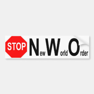 Stop NWO bumper sticker