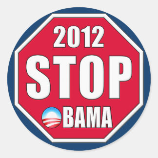 Stop Obama 2012 Classic Round Sticker