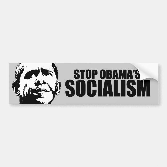 STOP OBAMA SOCIALISM BUMPER STICKER (Front)