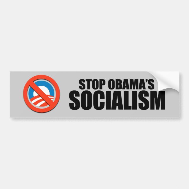 STOP OBAMA SOCIALISM BUMPER STICKER (Front)