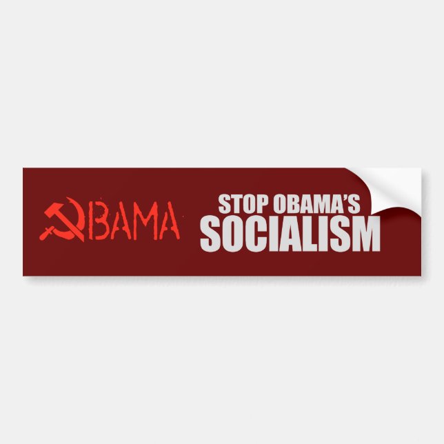 STOP OBAMA SOCIALISM T-shirt Bumper Sticker (Front)