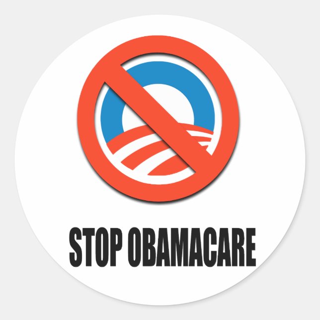 Stop Obamacare Classic Round Sticker (Front)