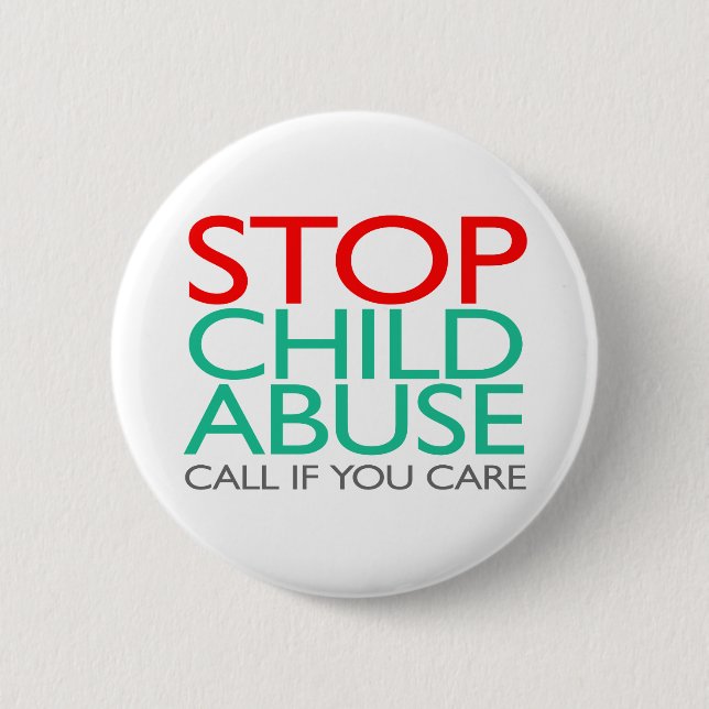 Stop or Prevent Child Abuse 6 Cm Round Badge (Front)