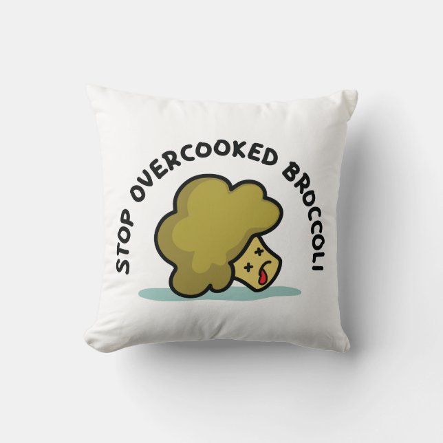 Stop Overcooked Broccoli Cushion (Front)