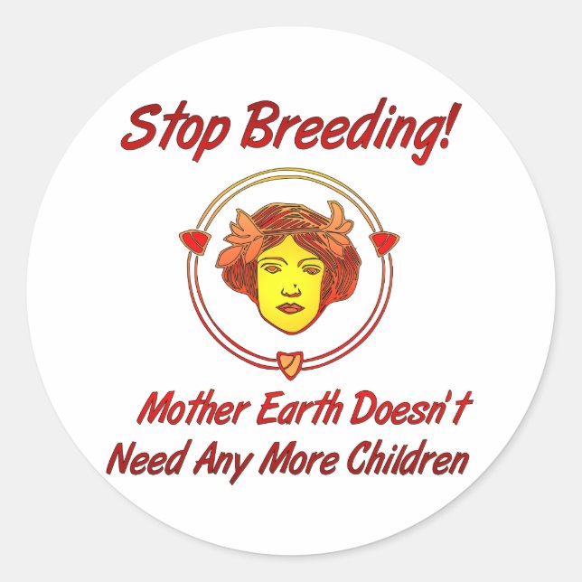 Stop Overpopulation Classic Round Sticker (Front)