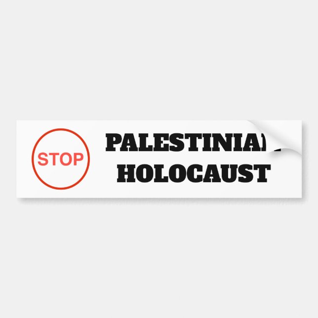 Stop Palestinian Holocaust Free Palestine sticker (Front)