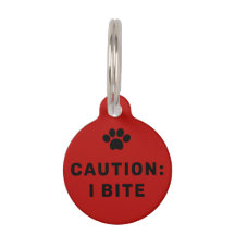 Stop Petting Me Dog ID Tag in Red