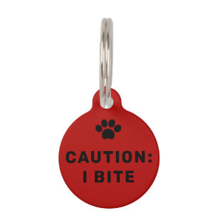 Stop Petting Me Dog ID Tag in Red