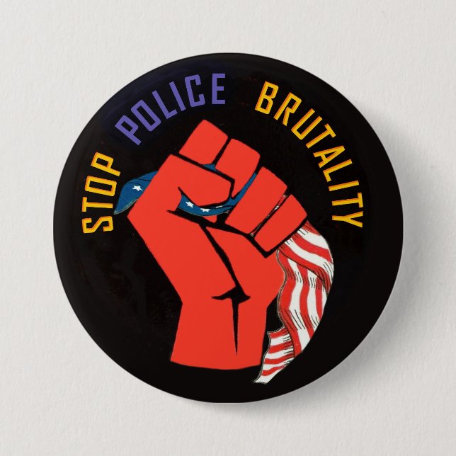 Stop Police Brutality 7.5 Cm Round Badge (Front)