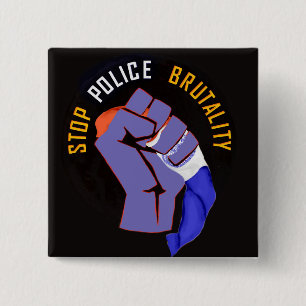 Stop Police Brutality (Occupy Wall St. Style) 15 Cm Square Badge