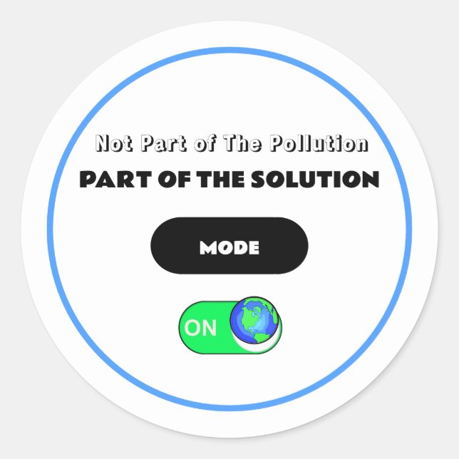 Stop Pollution Classic Round Sticker (Front)