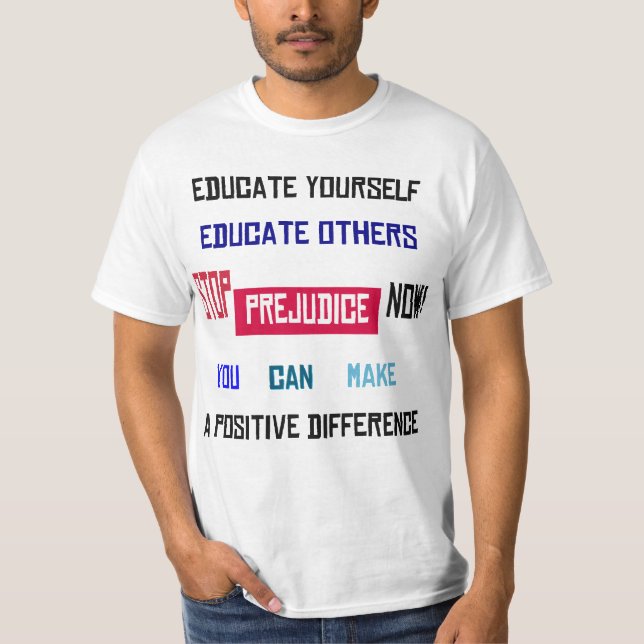 Stop Prejudice Branded Light T-Shirt (Front)