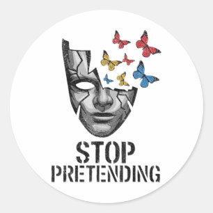 Stop Pretensing Anti Trump Political Protest Classic Round Sticker