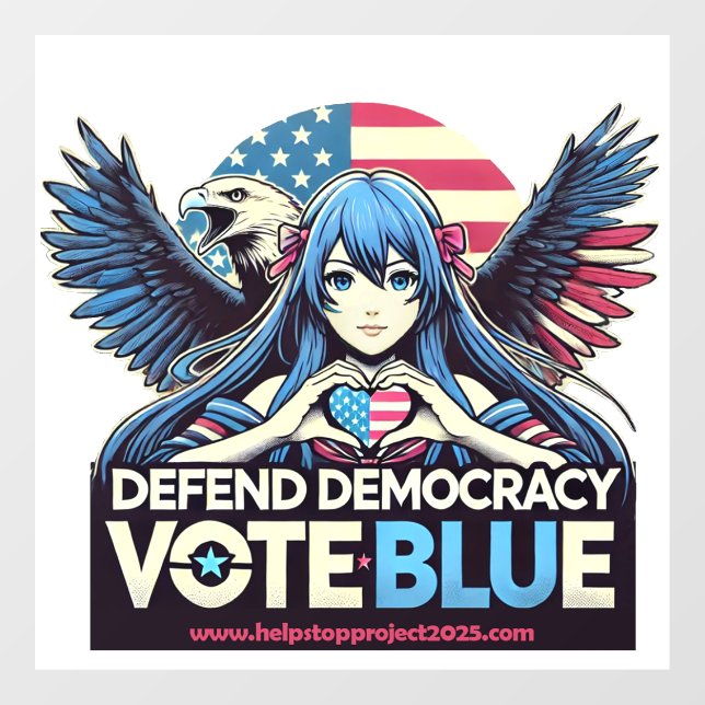 Stop Project 2025 Defend Democracy Vote Blue (Sheet)