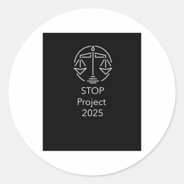 Stop Project 2025 Graphic  Classic Round Sticker (Front)