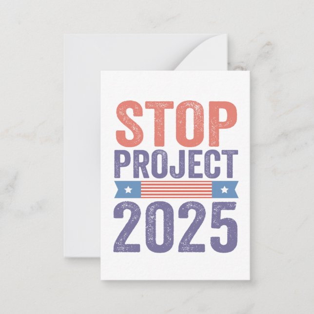 Stop Project 2025 Trump American Patroitic  Card (Front)
