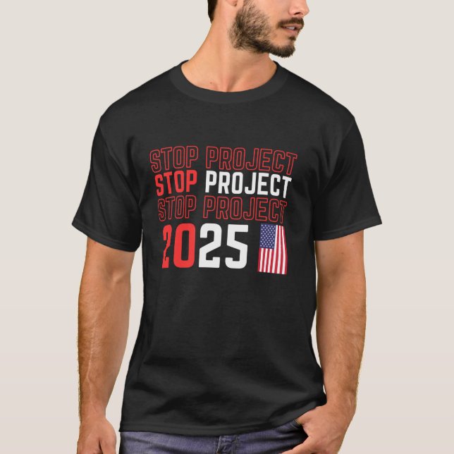 Stop Project 2025 Trump s Funny Long Sleeve T Shir T-Shirt (Front)